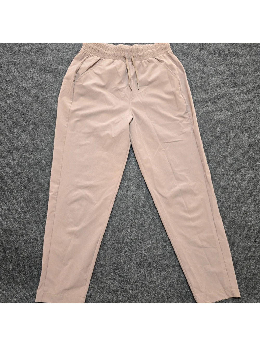 All In Motion Stretch Woven Pants Womens Small S Khaki Beige Drawstring Joggers
